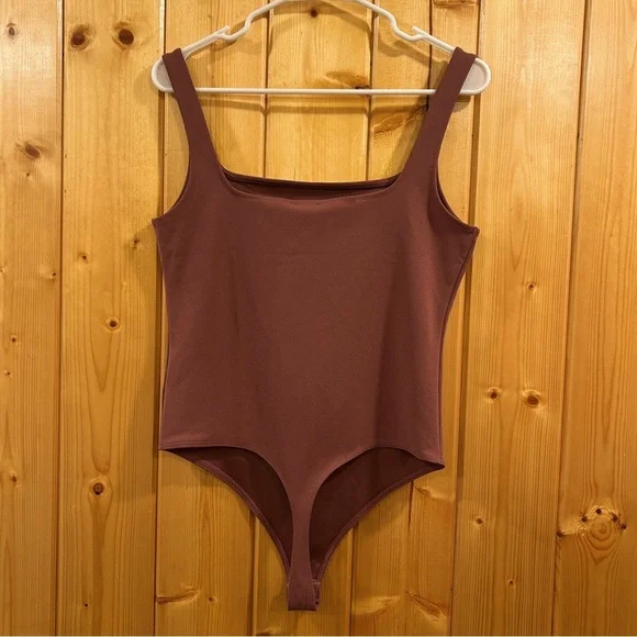Express Pink Mauve Square Neck Bodysuit Size M - Picture 3 of 3